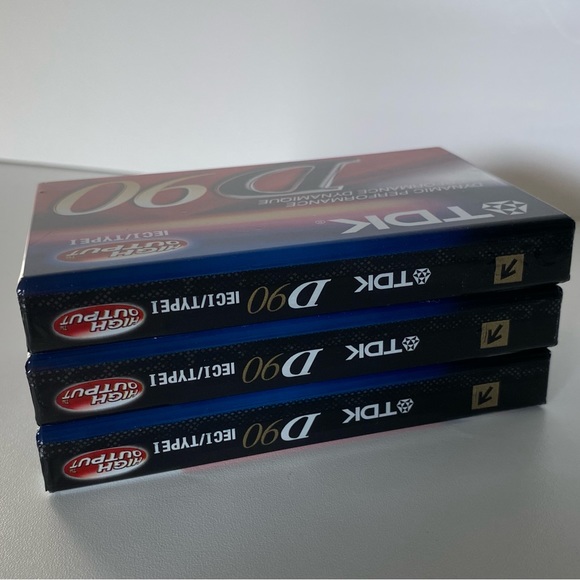 TDK D 90 Blank Cassette Tapes High Output ICEI/Type I -NEW Sealed NIP Set Of 3 - Picture 10 of 11